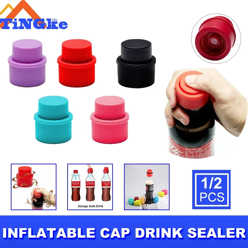 

New Leak-Proof Carbonated Drink Bottle Cap Press Inflatable Cap Can Be Reused Fresh-Keeping Cap Drink Sealer House Accessories