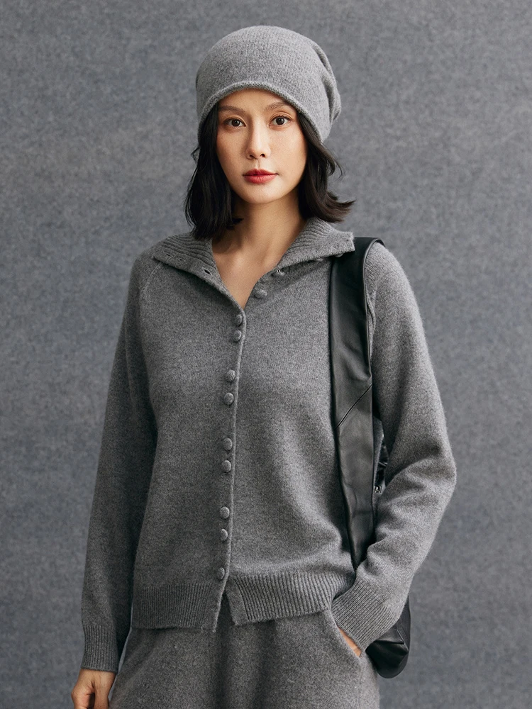 

Women's Thick Turtleneck Cardigan Autumn Winter 100% Cashmere Sweater Grace Coat Single Breasted Casual Lazy Female Clothing Top