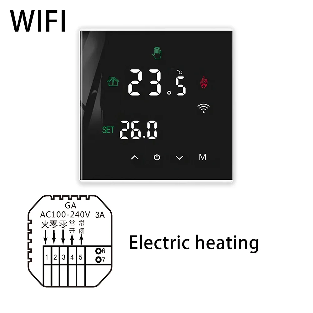 Seasonal Heating Control Mobile Remote Thermostat Heated Floor Controller 86 86mm Child Lock Feature Energy-saving Function