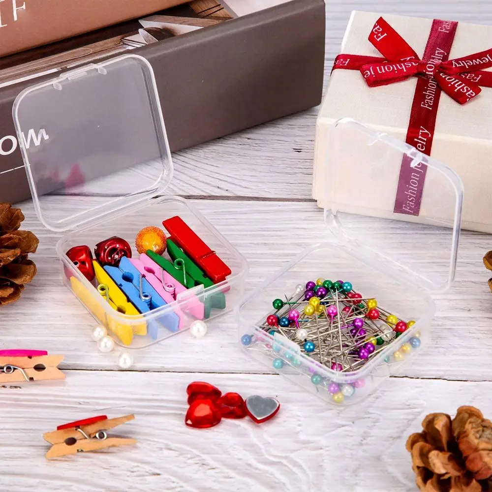 Square Plastic Transparent Storage Box Jewelry Beads Container Fishing Tools Accessories Box Small Items Sundries Organizer Case