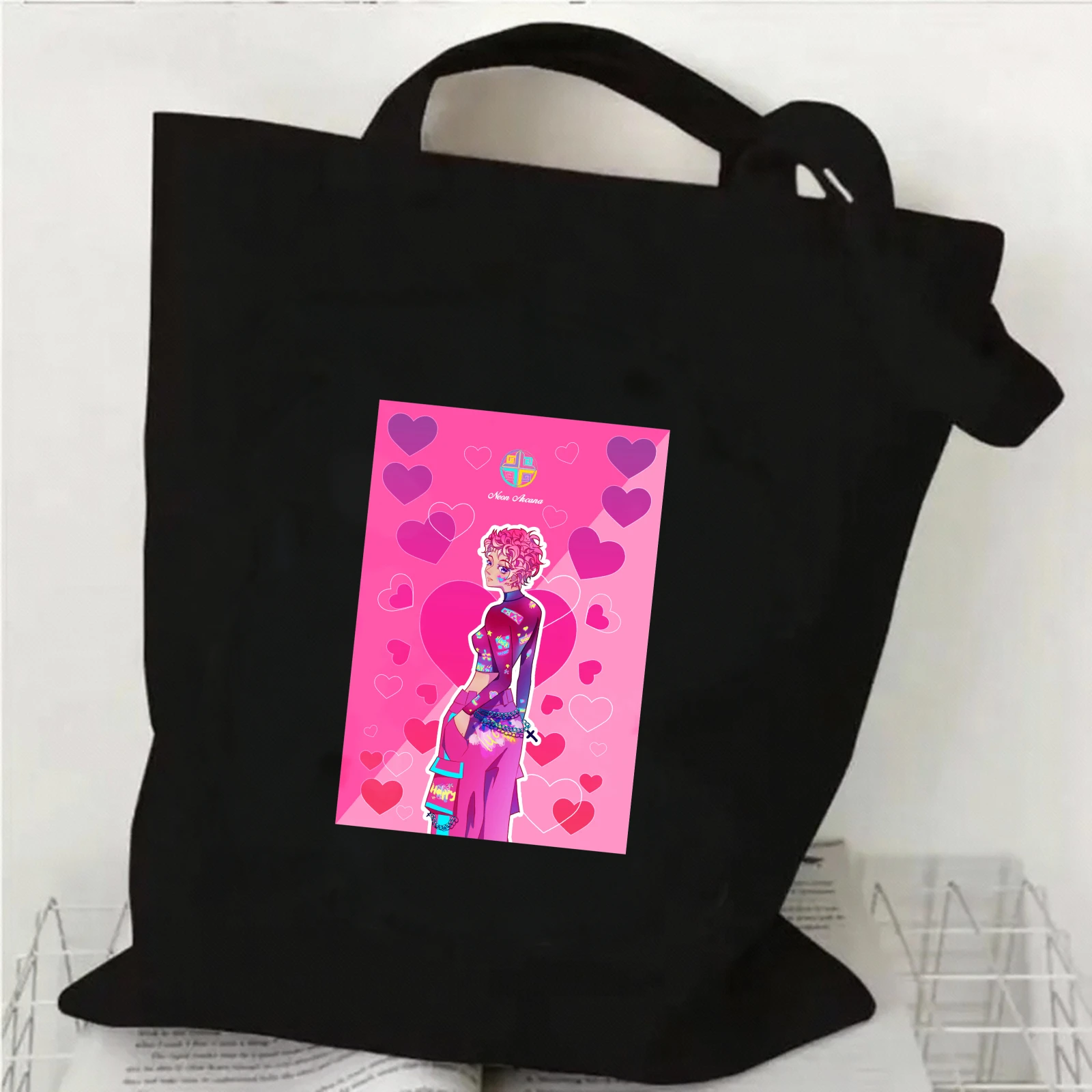 

Оригинальные дизайнерские холщовые сумки NEON ARCANA: Большая женская сумка-шоппер, повседневная хозяйственная сумка, настраиваемая тканевая сумка для покупок