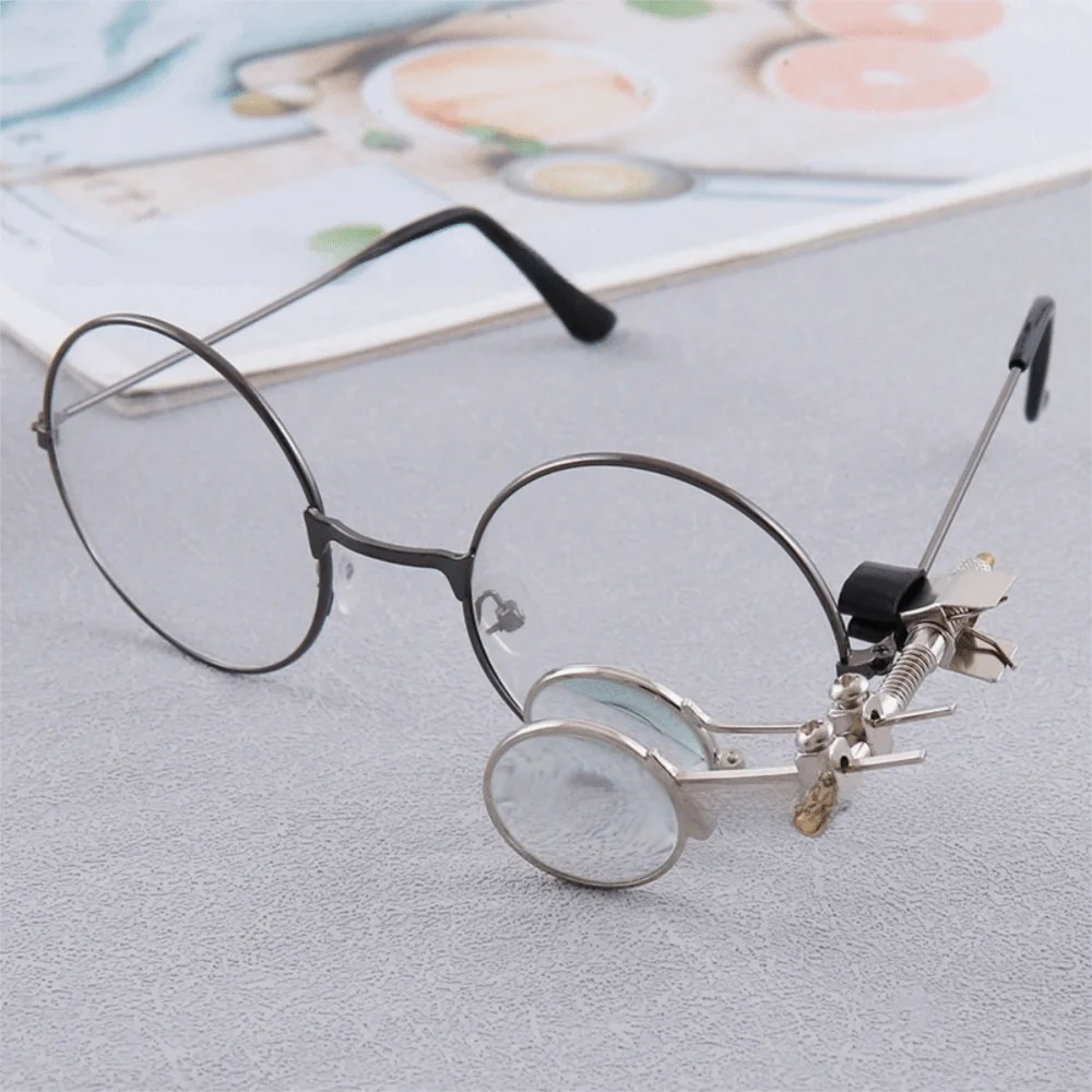 Hands-Free Jeweller's Eye Loupe Clip-On Rotatable Magnifying Glass 5/10/15X High-Precision Pocket Magnifier