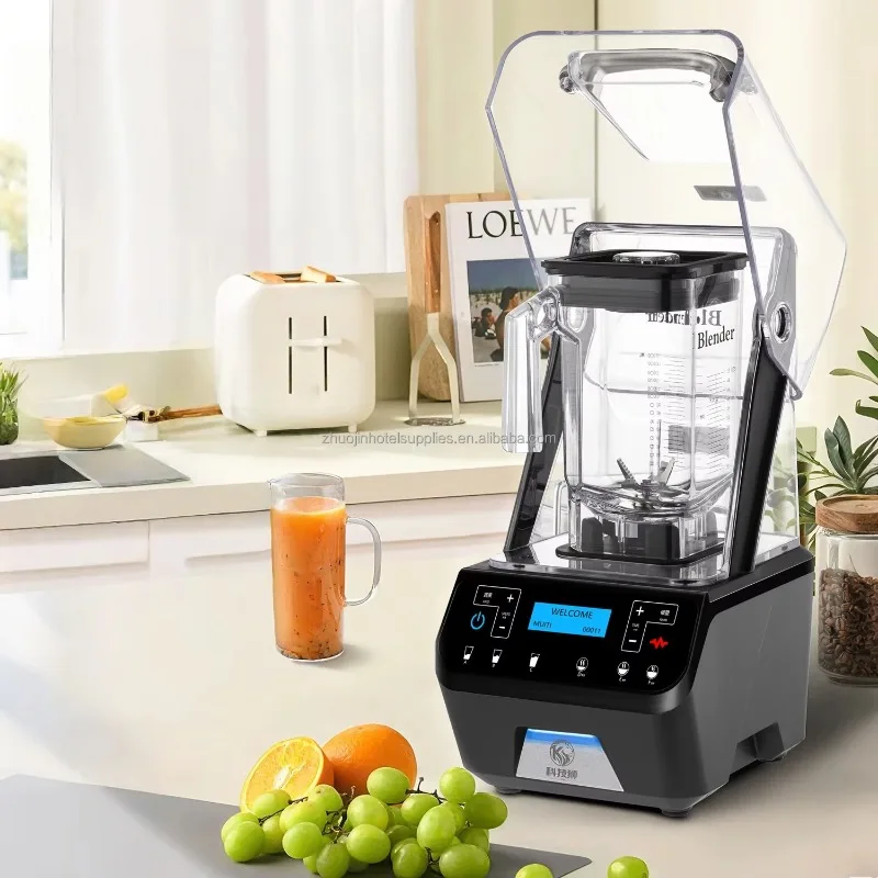 2200W Brushless DC Motor Commercial Blender 2L Capacity Stainless Steel Blades 9-Speed Adjustable Heavy Quiet for Juice