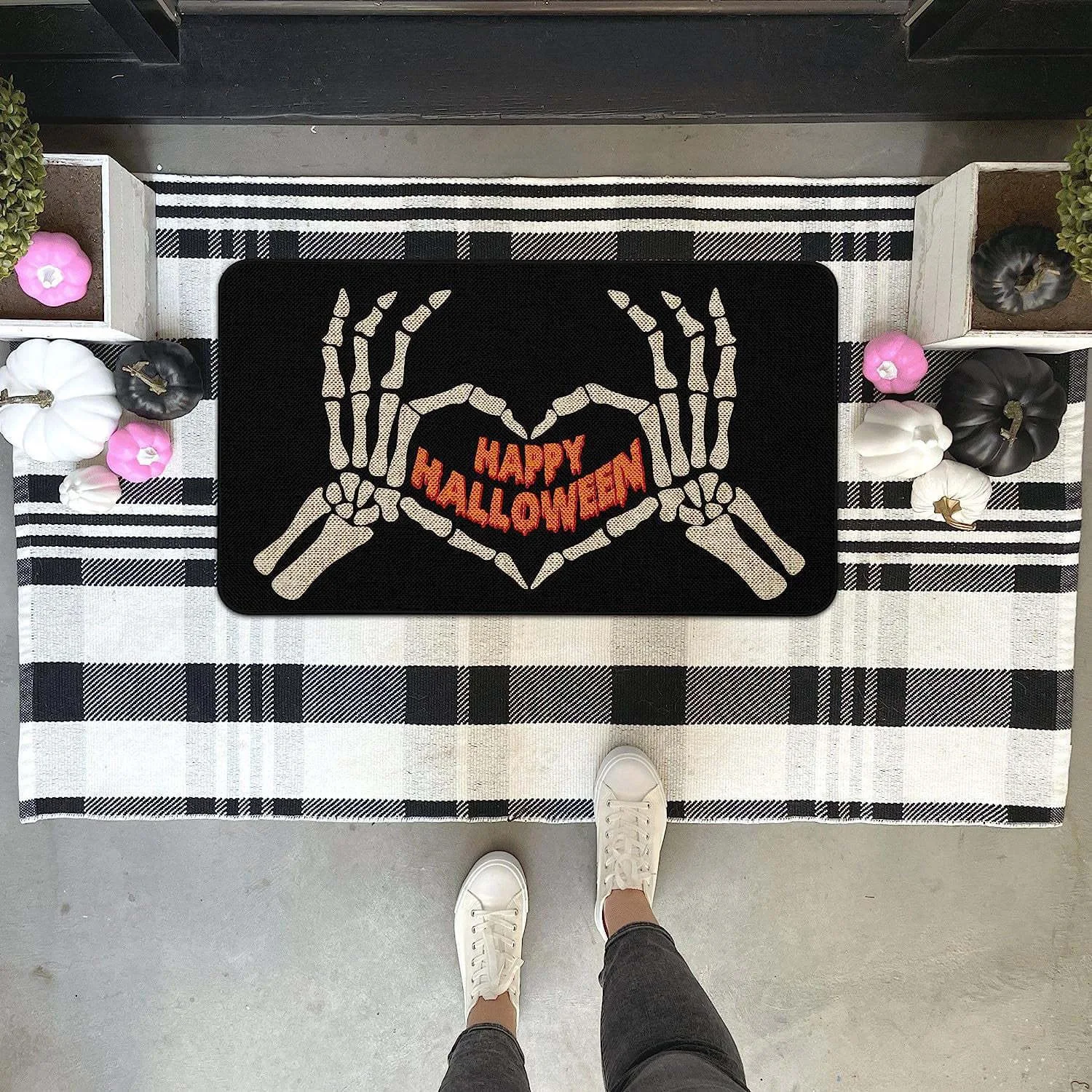 

VIKAMA Halloween Floor Mat Entrance Door Mat For Hallway Home Decoration Kitchen Floor Mat Living Room Bedroom Area Carpet