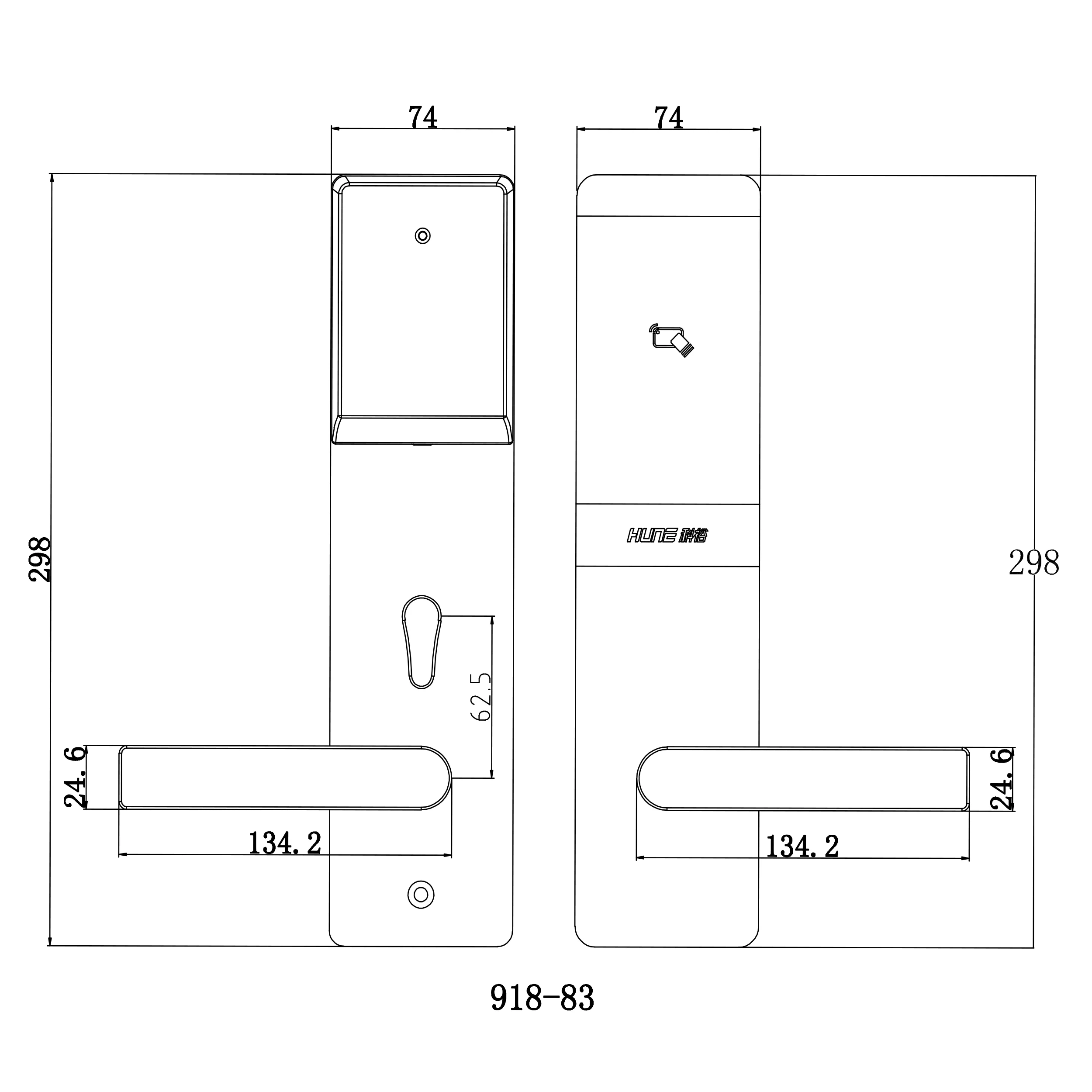 Smart Electronic Rfid Key Card Hotel Door Lock Hospitality Keyless Door Lock with Software