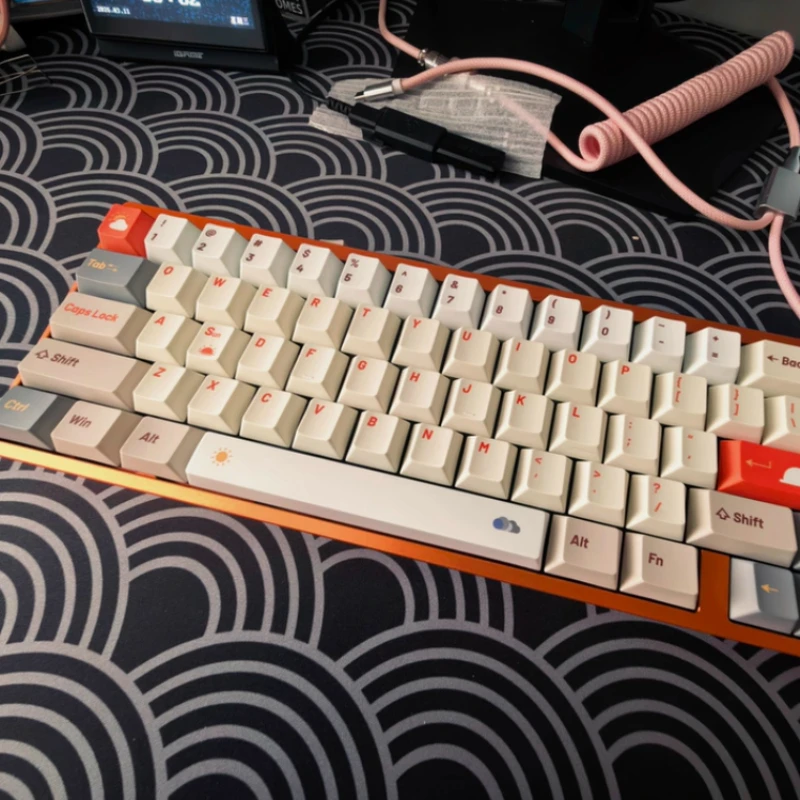 

Набор кейкапов с тематикой погодных условий, PBT, пятисторонняя сублимация, кастомизация, Cherry Profile, для механических клавиатур