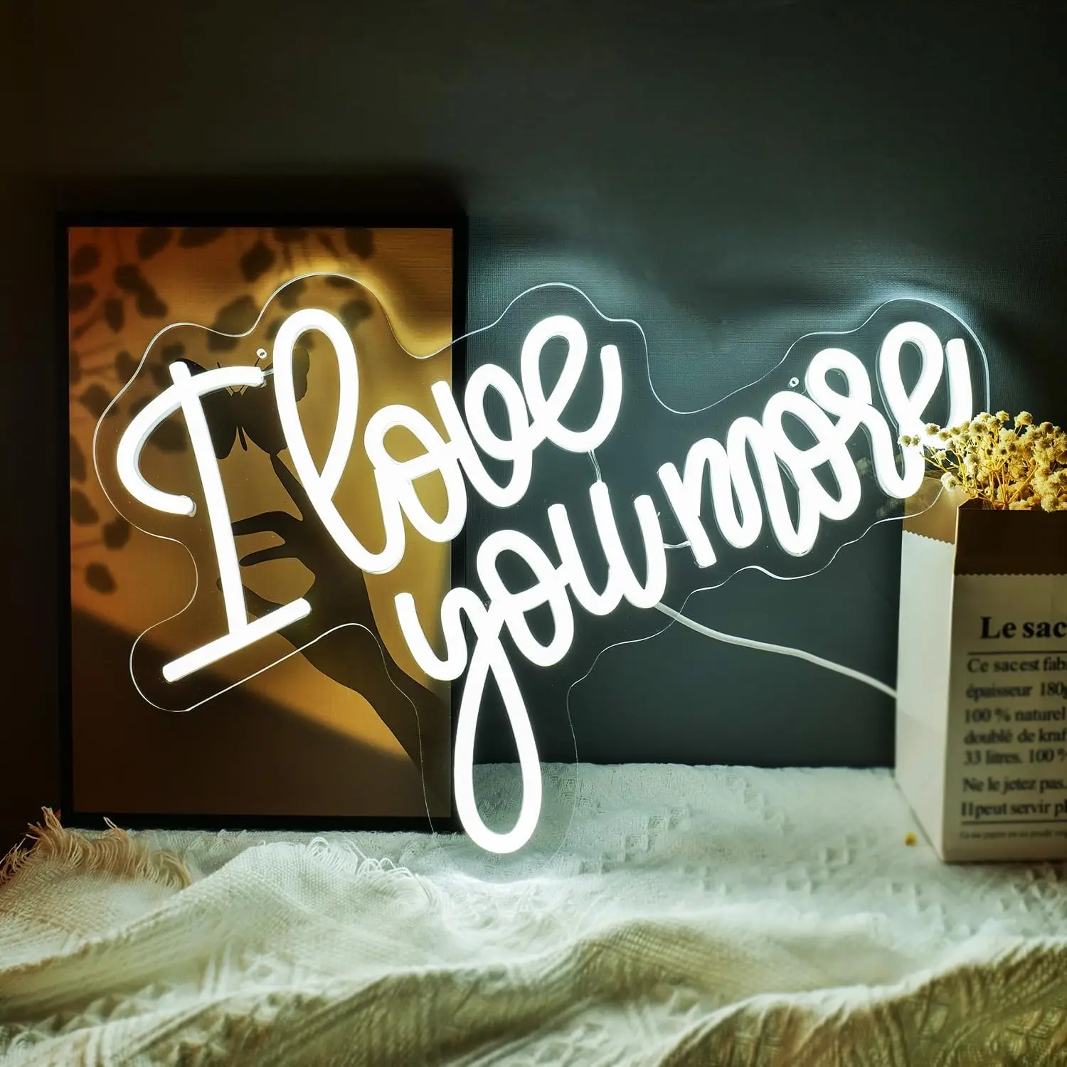 

Неоновая вывеска «I Love You More» с USB-питанием, регулируемая LED-подсветка, для спальни, гостиной, клуба, бара, мужской комнаты, подарков на вечеринку, декора стен