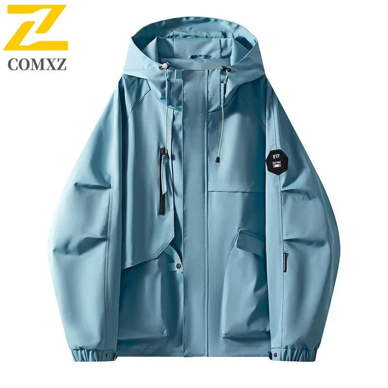 

Мужская зарядная куртка, весенне-осенняя новая ветрозащитная водонепроницаемая дышащая рабочая одежда с несколькими карманами, пальто с капюшоном, уличная походная куртка