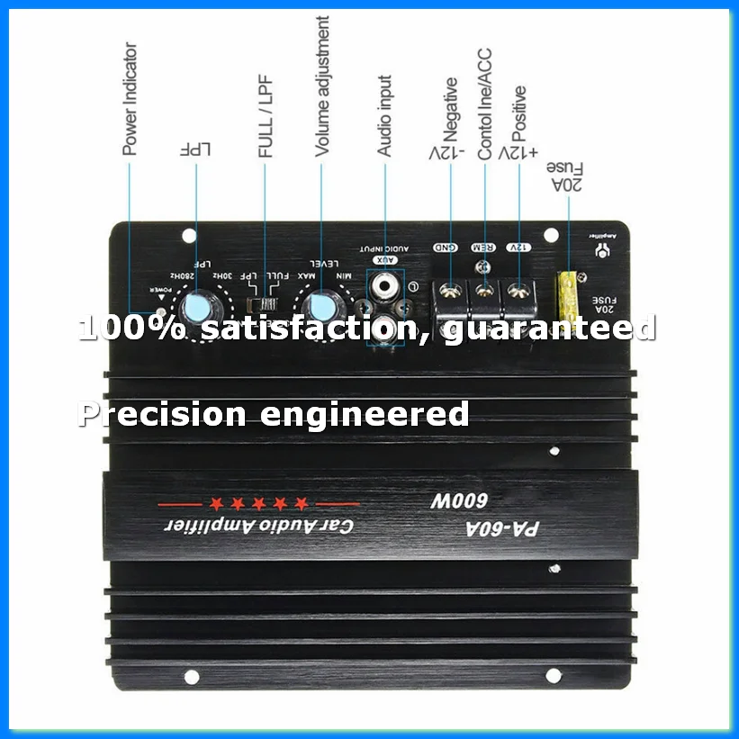 12V 600W Car Amplifier Board PA-60A Subwoofer Circuit Module Car Power Amplifier,Black-A28R