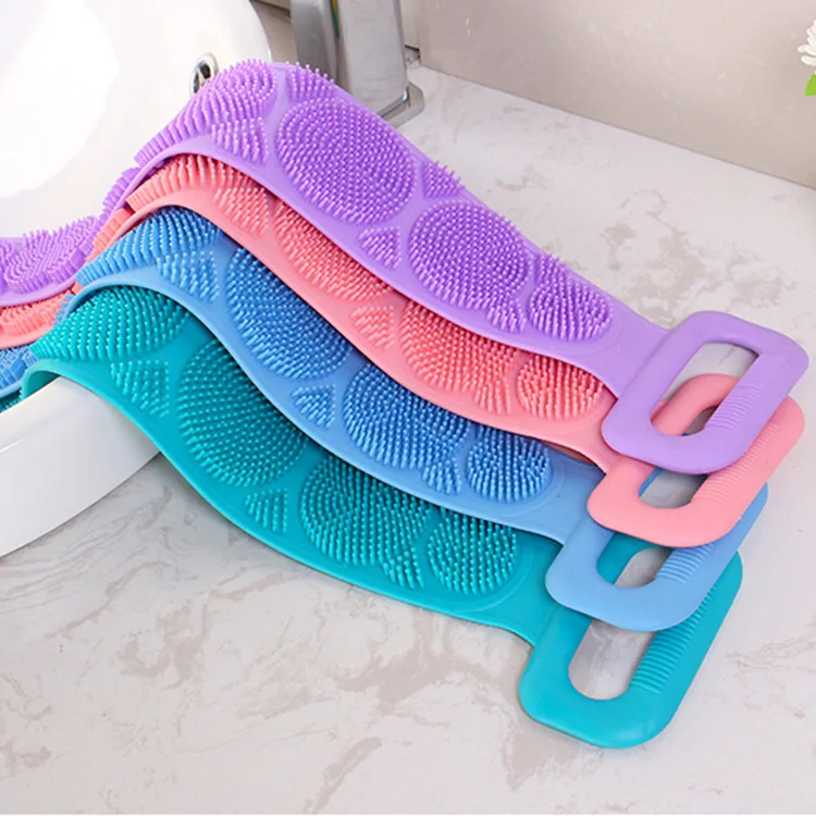 

1pcs Silicone Scrubber Back Massage Exfoliating Sponge Bathroom Bath Brush Scrub Shower Brush Body Wash Scrub Removal Bath Spong