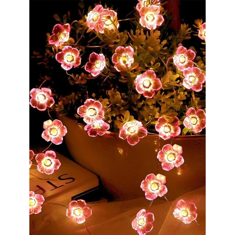 1PC2M20LED pink cherry blossom battery box string light, suitable for holiday, wedding, indoor,  garden, party decoration