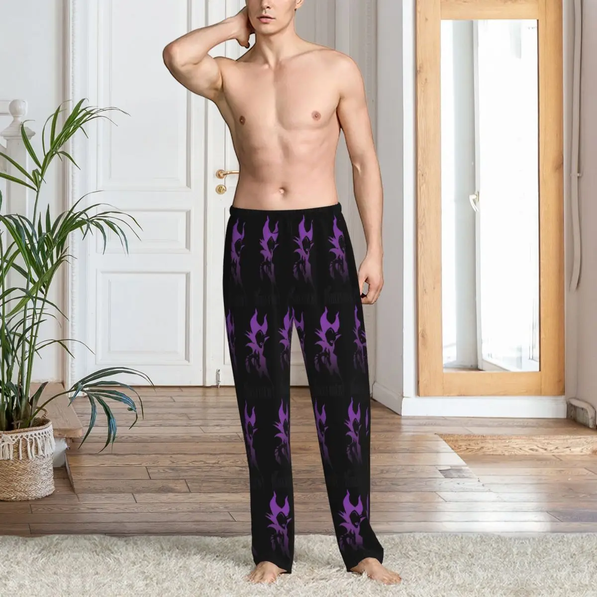 Custom Print Maleficent Pyjamahose Herren-Schlafanzughose mit Taschen