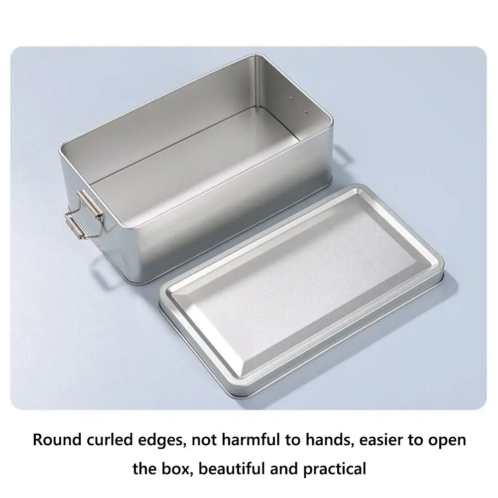 

Square Buckle Iron Box Multicolor Old-fashioned Cake Packaging Box with Lid 120*120*95mm Metal Storage Box Money Contain