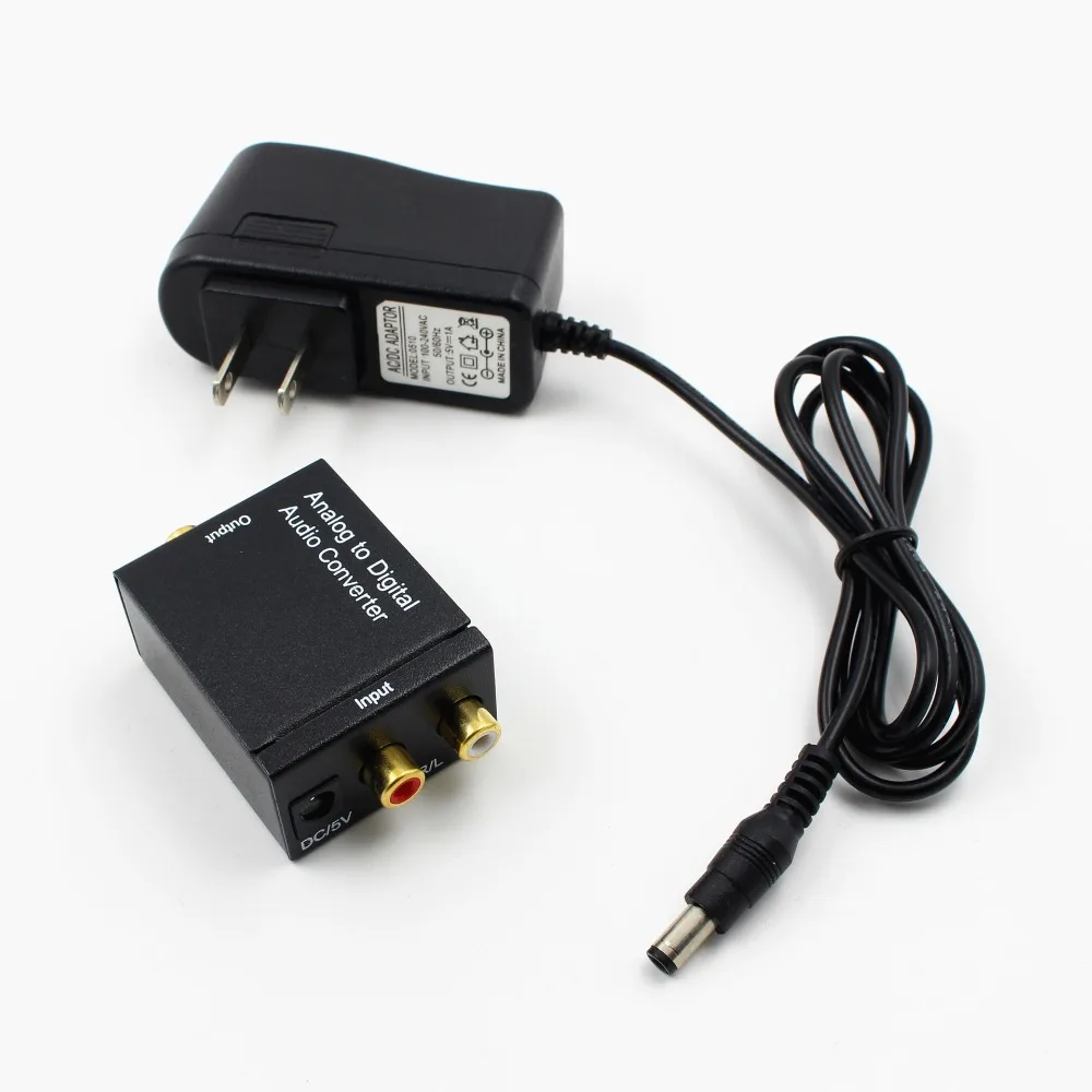 Toslink الصوت التناظري إلى محول الصوت الرقمي فك SPDIF الصوت الرقمي RCA لمشغل DVD/HDTV/مضخم الصوت/مشغل الوسائط التلفزيونية