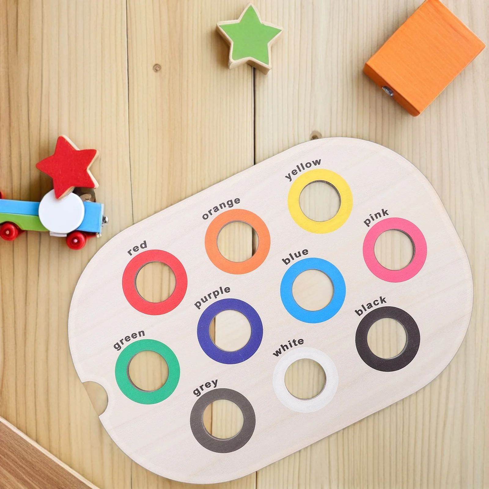 Houten Montessori-kleurensorteerder Zintuiglijk bord voor baby's verbetert de hand-oogcoördinatie Vroeg leren Matching-spel voor baby-peuters