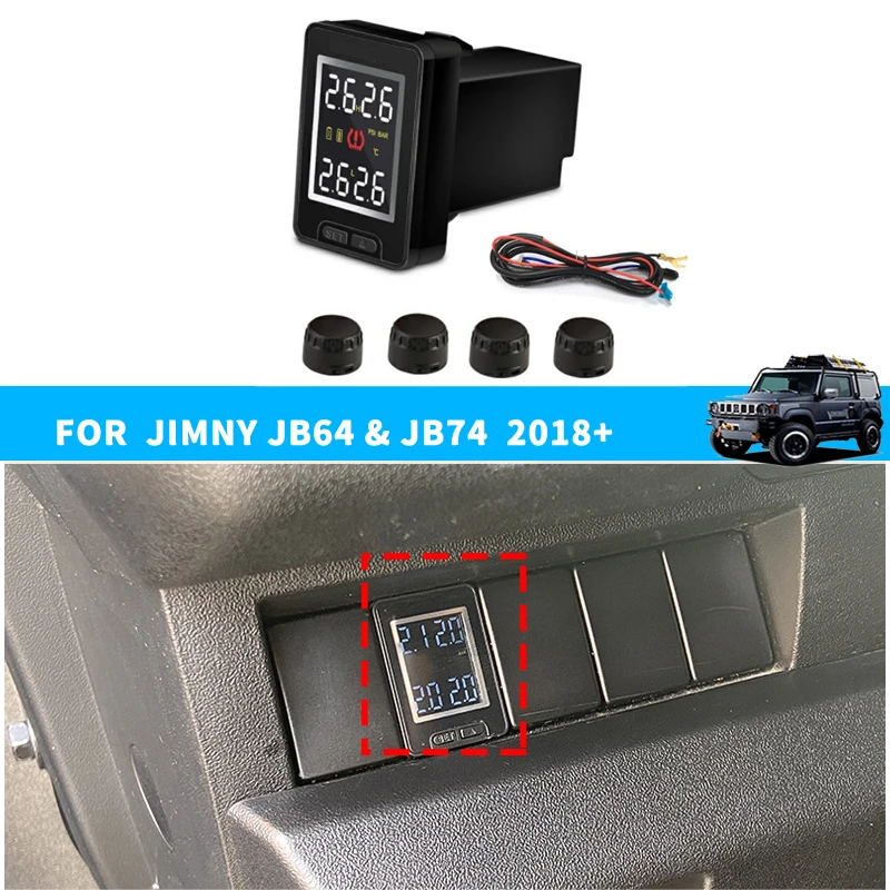 Wireless TPMS Monitor  Tire Pressure Monitoring System For Suzuki Jimny Gen 4 JB74 JB642019 2020 2021 2022 2023