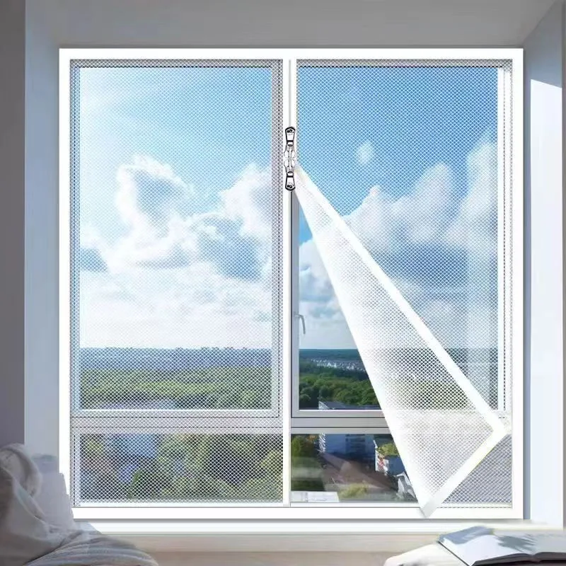 Self-adhesive zipper mosquito net,anti-mosquito net anti-mosquito window screen mosquitera，Mosquito nets for windows，Summer，mesh