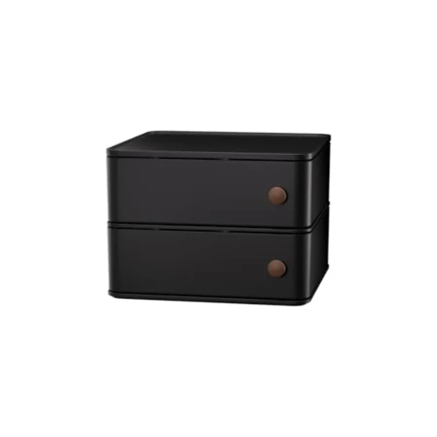 

Black desk organizer for men: Multi function countertop container for gaming desk workstation bathroom storage square storage b
