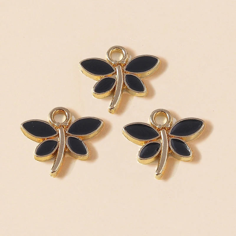 Leslie 10 Stück süße Mini-Insekten-Libellen-Charms für Tropfen-Ohrringe, Halsketten, DIY-Armband, Anhänger, Schmuckherstellung, Zubehör – Detail 3