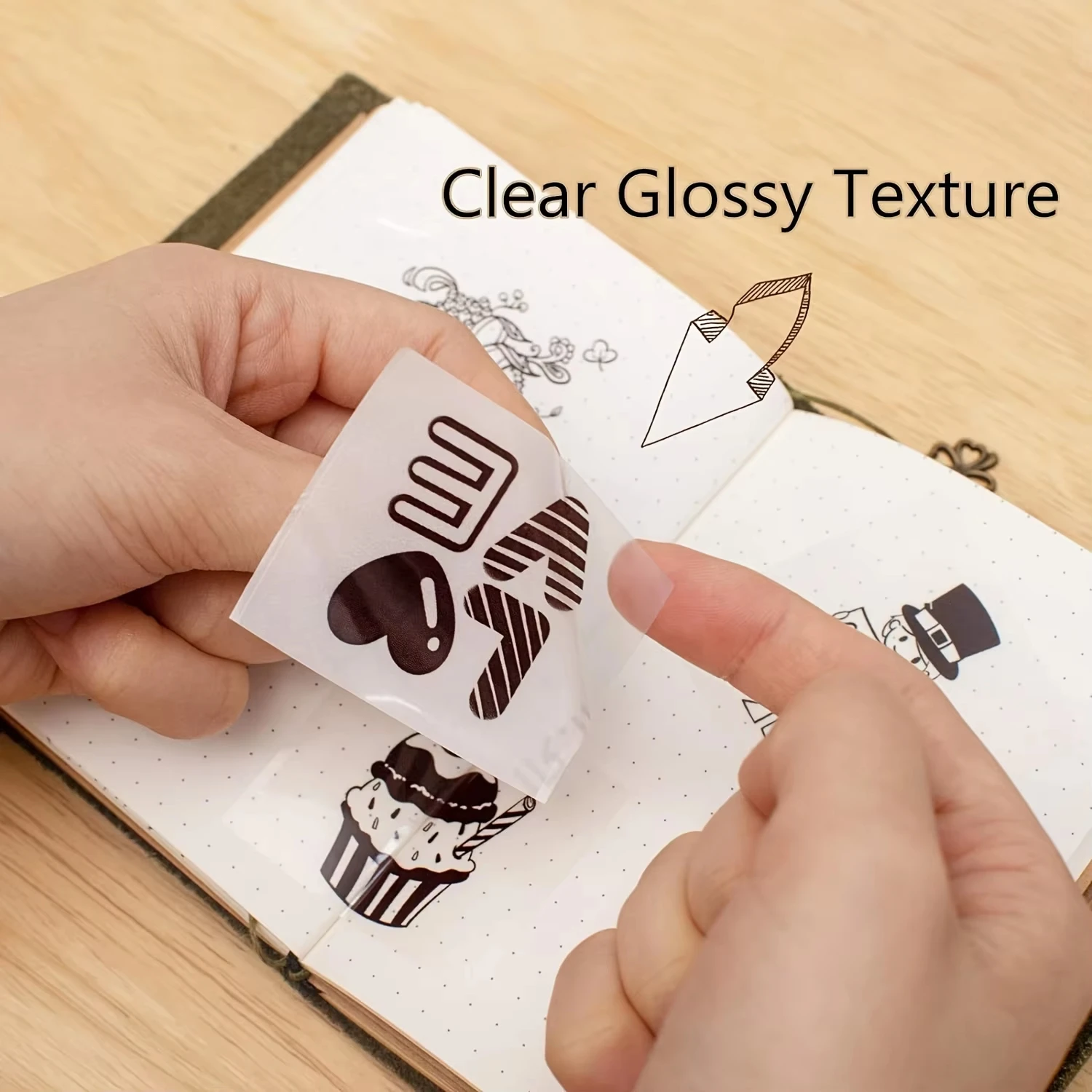 3/6/9 Rolls Mini Printer Paper Glossy Clear Thermal Stickers Single-Use Extended-Length Adhesive Paper for Pocket/Mini Printers