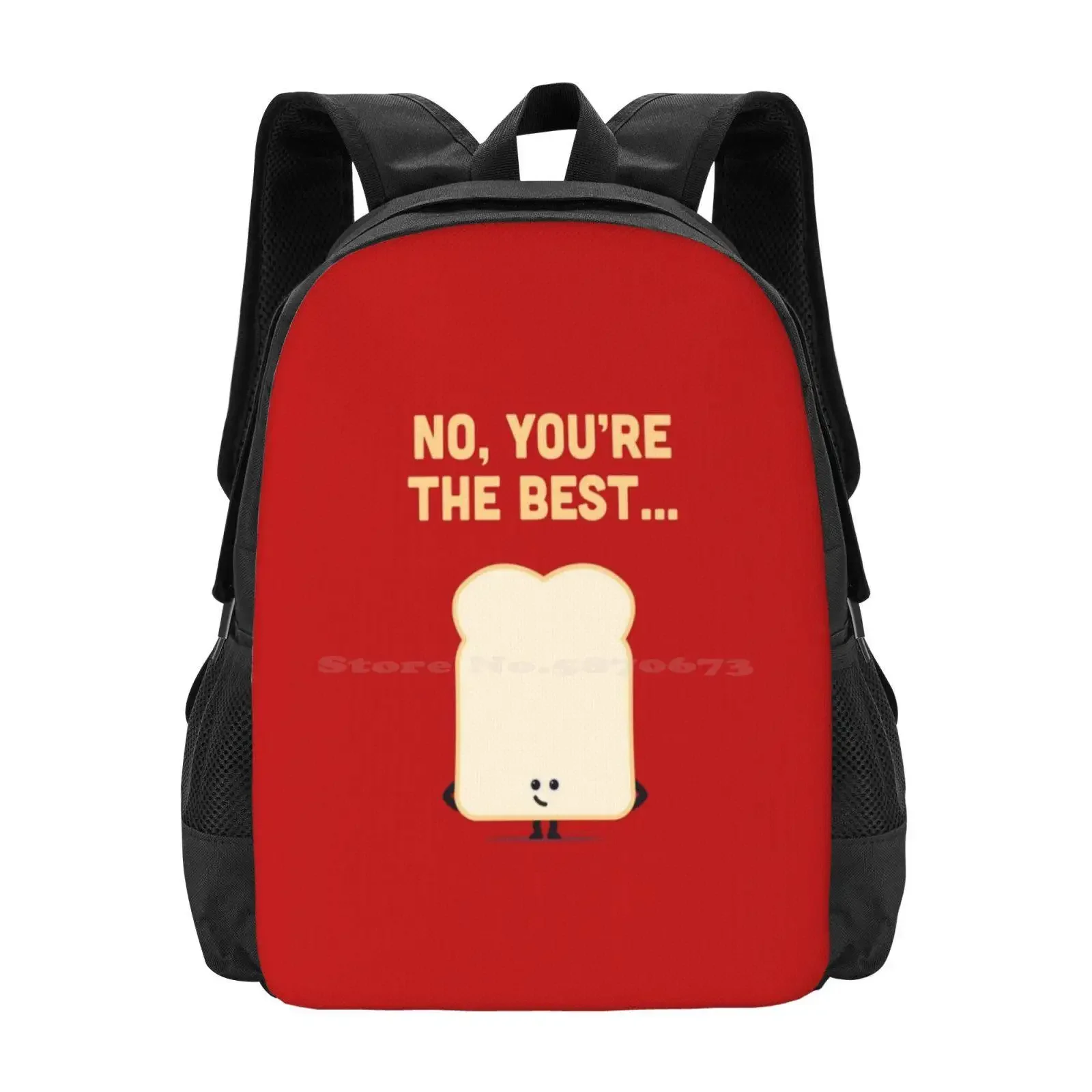 

Character Building - Sliced Bread Hot Sale Schoolbag Backpack Fashion Bags Sliced Bread Sandwich Food With Faces Loaf
