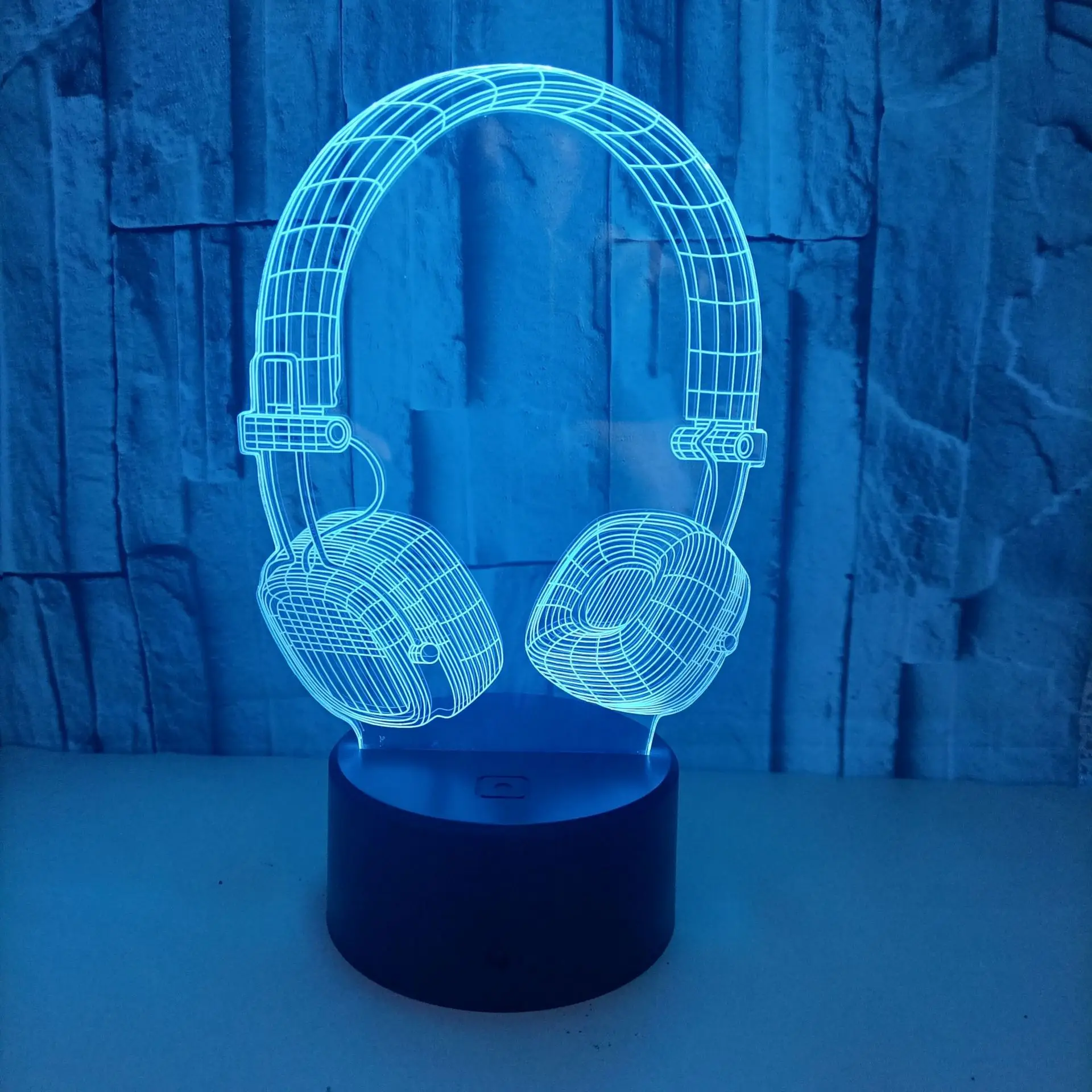 Auriculares Nighdn luz nocturna, lámpara de ilusión LED 3D, 7 colores cambiantes, decoración de iluminación para sala de juegos, regalos de cumpleaños para niños y niñas