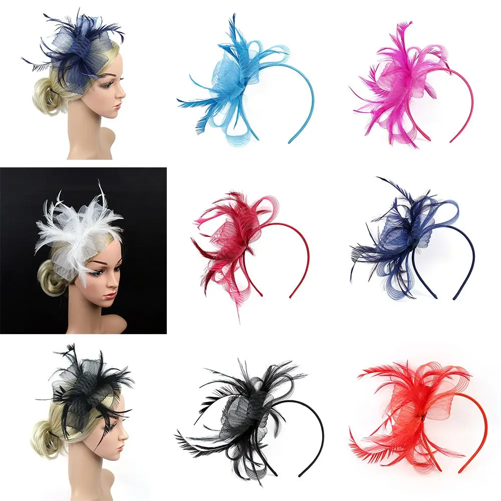 

Hair Accessories Feather Wedding Fascinator Headband Ladies Day Races Aliceband Royal Ascot