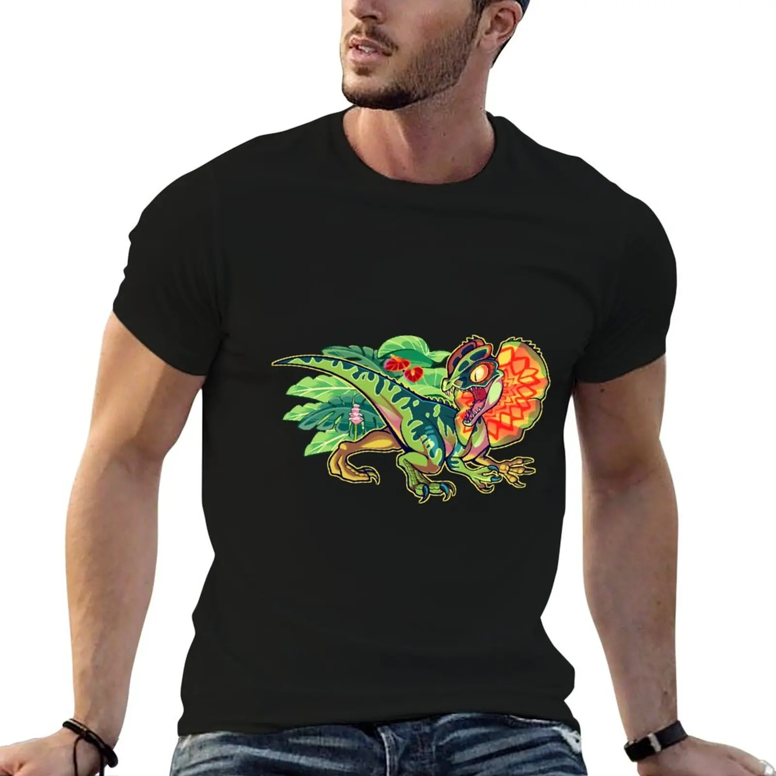 Camiseta Dilophosaurus, camisetas de diseñador, camisetas divertidas personalizadas, camiseta para hombre