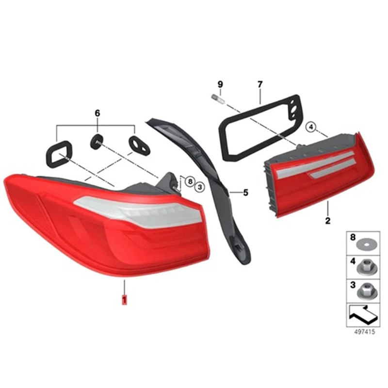 NCSMT Inner Taillight (Left) 63217376473 Suitable for BMW G30 G38 F90