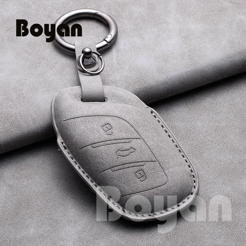 3 4 أزرار جلدية سيارة مفتاح بعيد غطاء ل MG4 Mg6 Ev HS GT ZS EV ZX MG5 EHS MARVEL X R ل Roewe RX3 RX5 RX8 ERX5 I6 I5