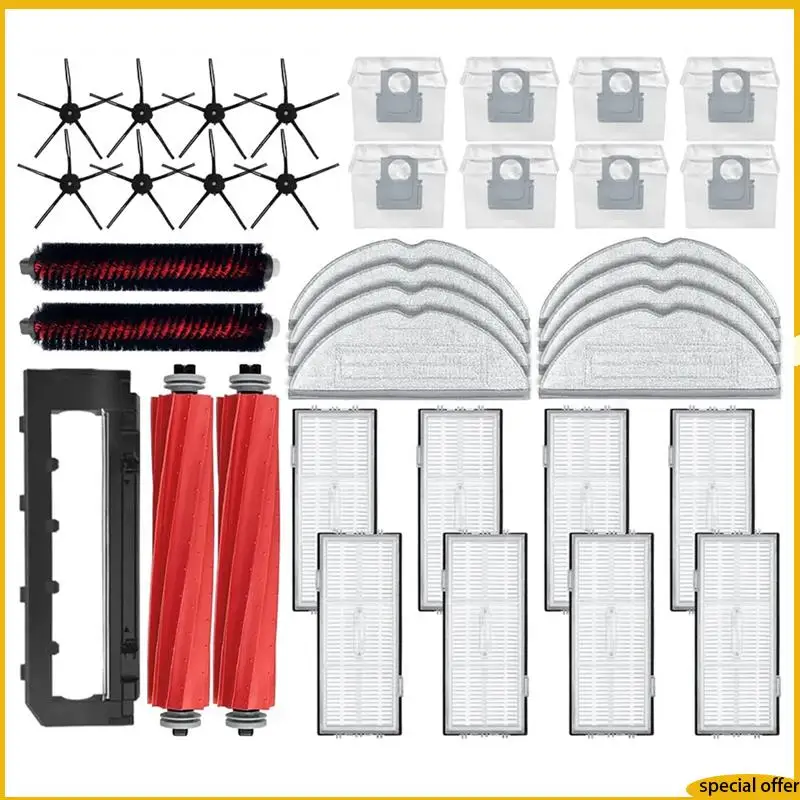 

A61I Replacement Parts For Roborock S7 Maxv Ultra / S7 Pro Ultra Replacement Spare Parts Main Side Brush Filter Mop Dust Bag