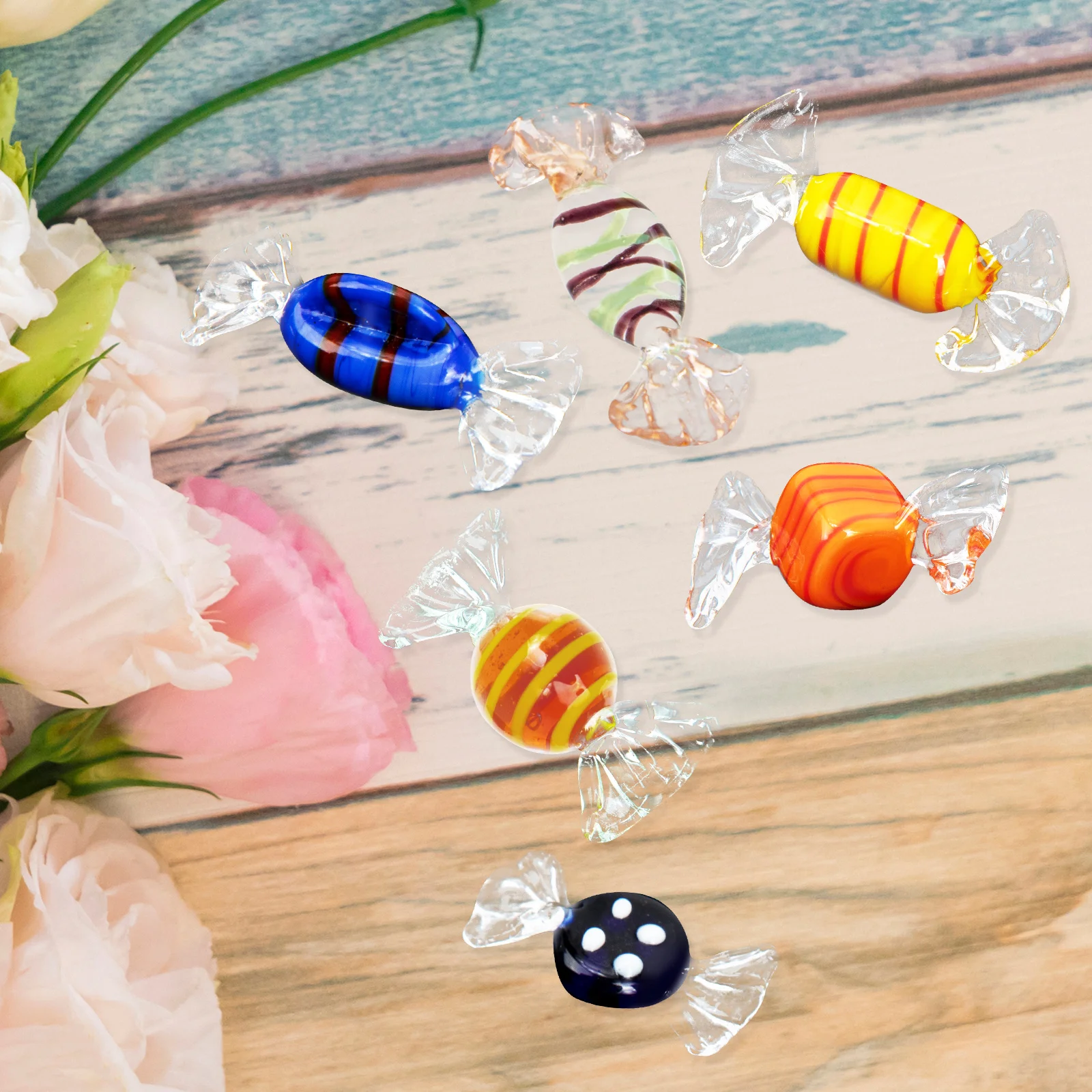 

6Pcs Mini Candy Ornaments Delicate Desktop Decor Christmas Festival Candy Craft Scene Decoration for Living Room