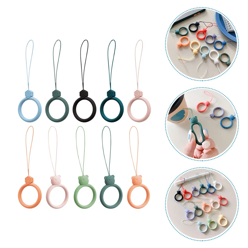 

10 Pcs Phone Lanyard Case Ring Buckle Cell Intelligent Mobile Adorable Finger Silicone Strap