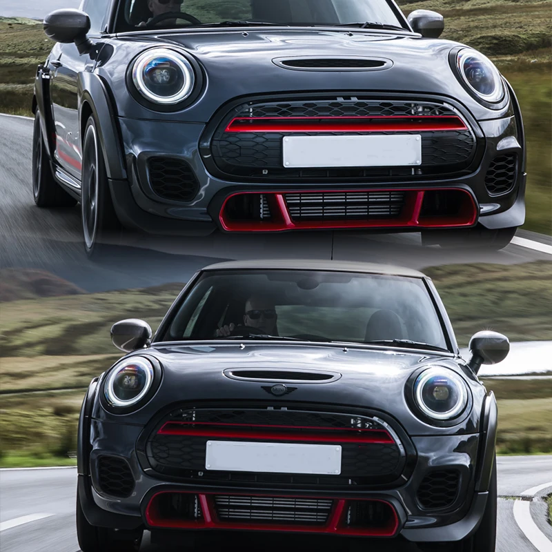 PER 14-21 MINI COOPER F55 F56 F57 GP STILE NERO LUCIDO + ROSSO TRIM GRANDE ANTERIORE 1 PZ