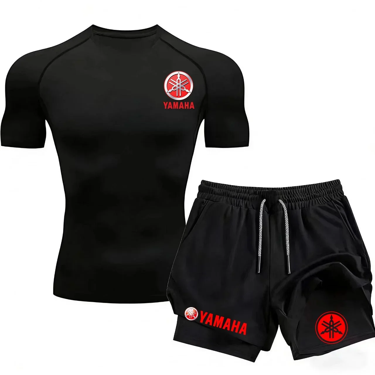 Der schnell trocknende Freizeit-Sportanzug der Marke Yamaha für Herren und Damen, Modell 2026 (Kurzarm und Shorts) – modische Fitnesskleidung