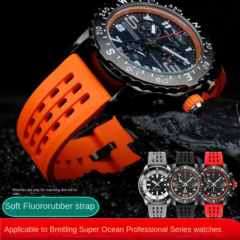 

Ремешок резиновый для Seiko Breitling, Воздухопроницаемый Водонепроницаемый браслет для наручных часов из серии Super Ocean, 20 мм 22 мм