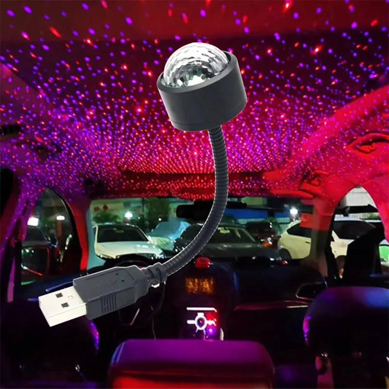 Mini LED Car Roof Star Night Light Projector Atmosphere Galaxy Lamp USB Decorative Adjustable For Auto Roof Room Ceiling Decor