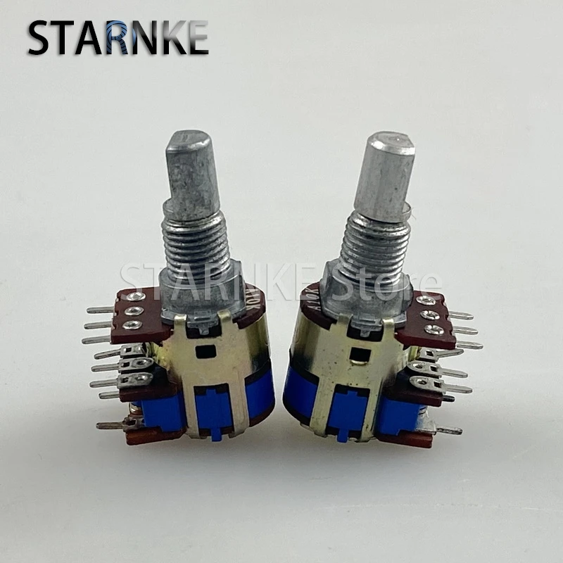 2PCS Type 12 A10K 8-pin Double Computer Speaker Volume Switch Potentiometer 15mm D Axis A103