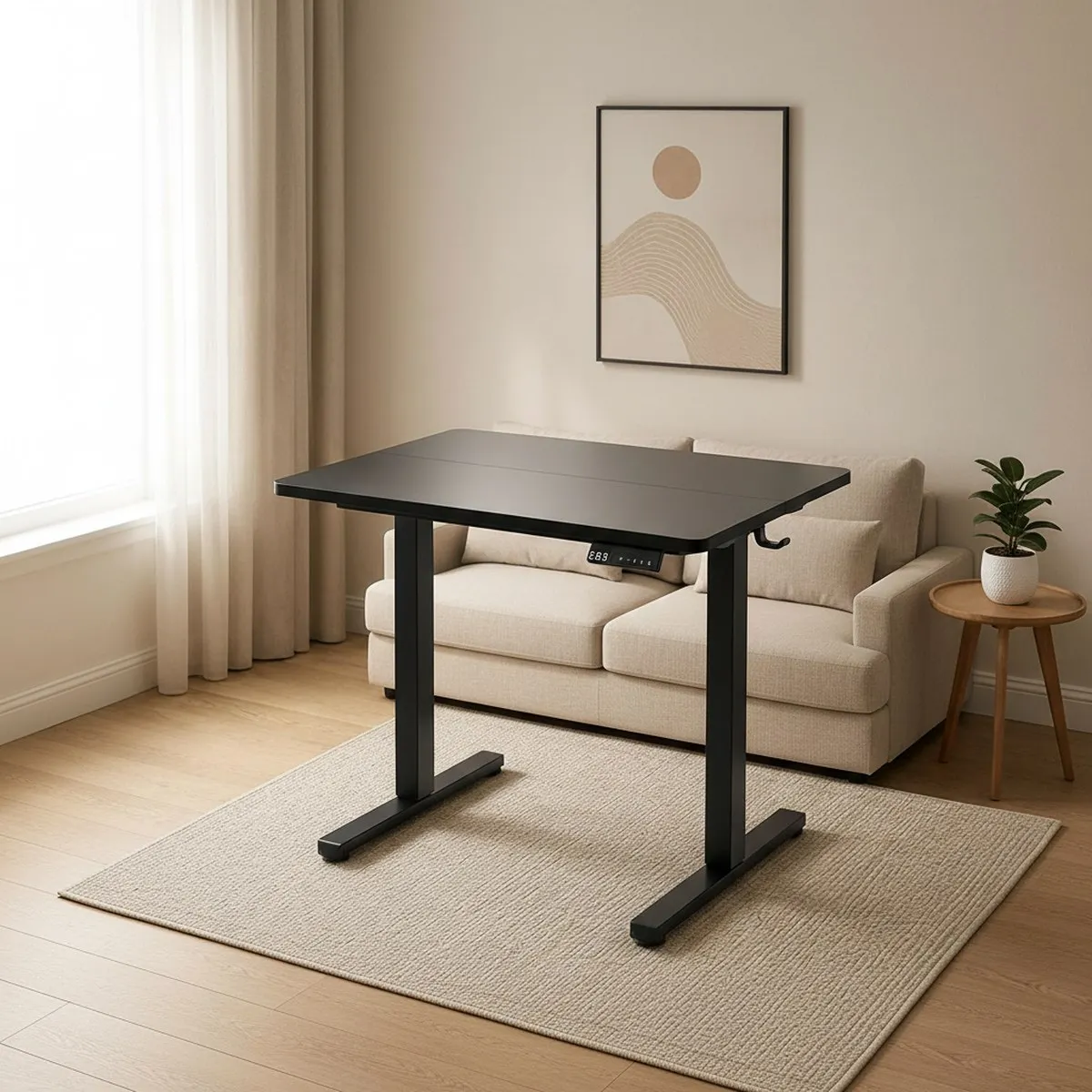 Compact 35 Inch Electric Standing Desk Adjustable Height for Small Spaces Home Office