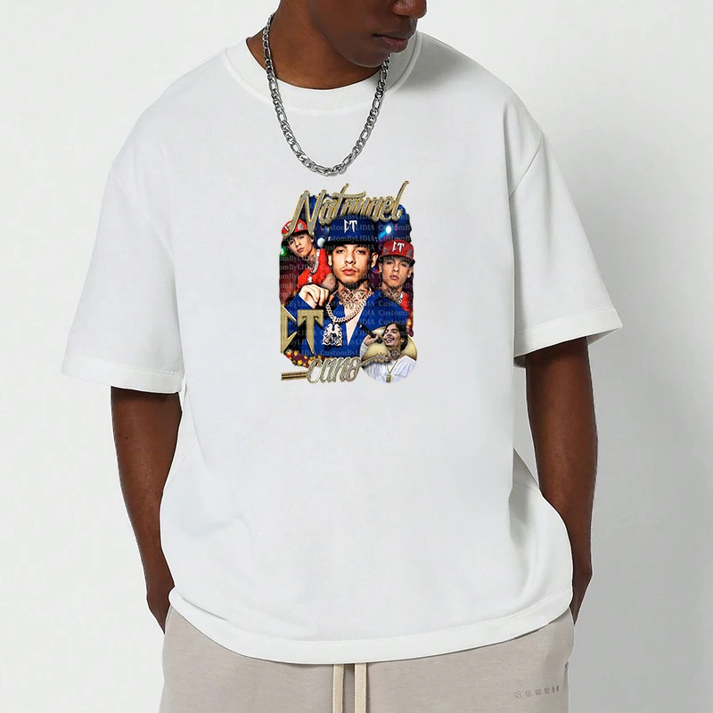 

Summer Tops Oversized N-Natanael C-Cano Men's Cotton T-shirts High Quality New in Tees Graphic White Gifts for Boyfriend
