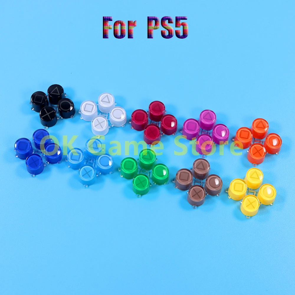 1PC Crystal Buttons ABXY D Pad Driection Key Kit For PS5 V1.0 V2.0 V3.0 Game Controller Replacement