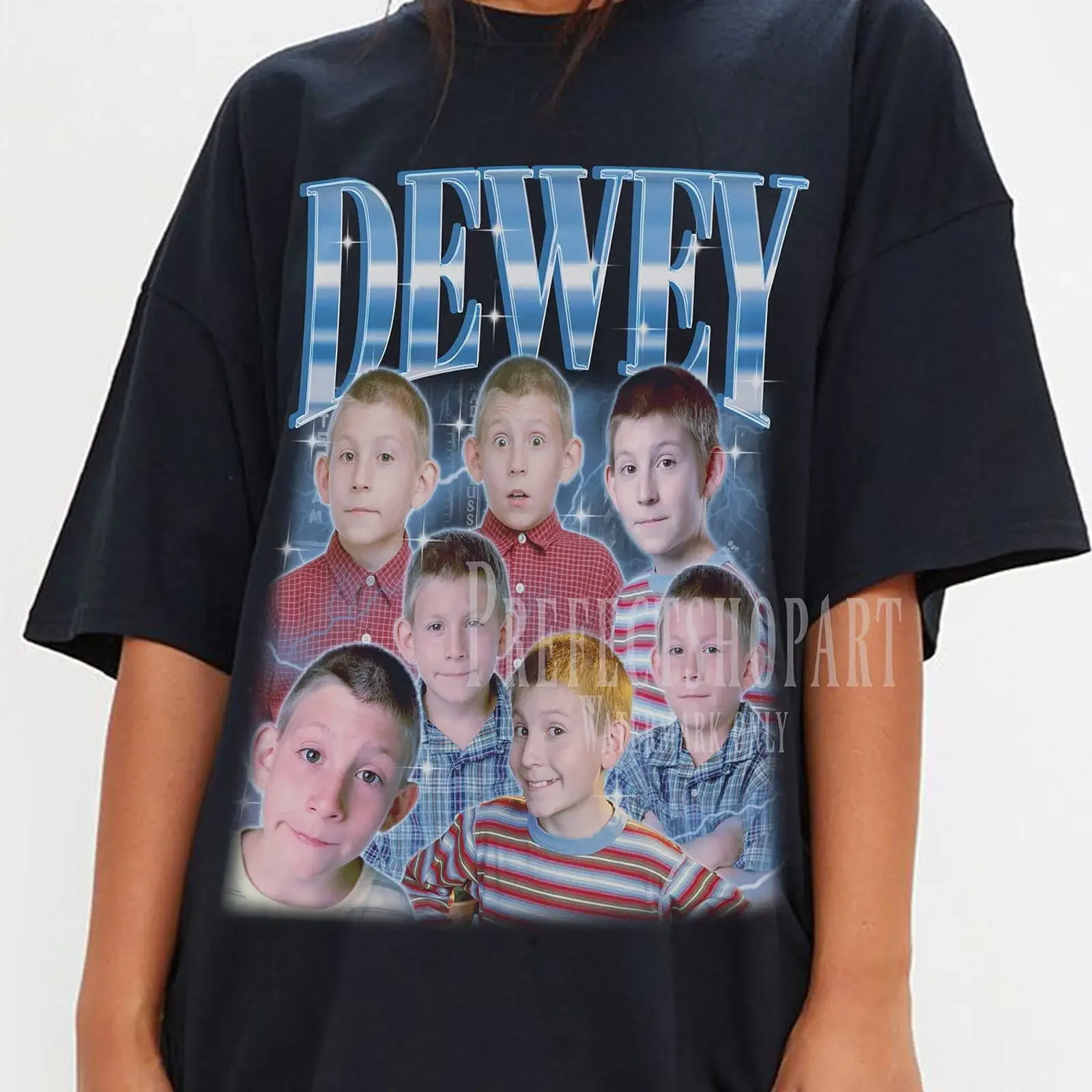 Vintage Dewey Homage T Shirt Malcolm In The Middle Character Erik Per Sullivan Fans  vintage Washed Slightly streetwear graphic