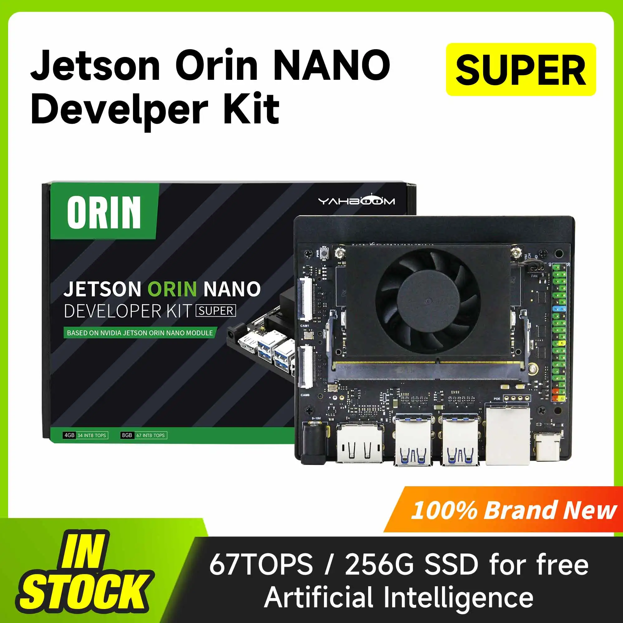 

NVIDIA Jetson Orin Nano Super Developer Kit - Official Core Module Board for Python ROS AI & Deep Learning Applications