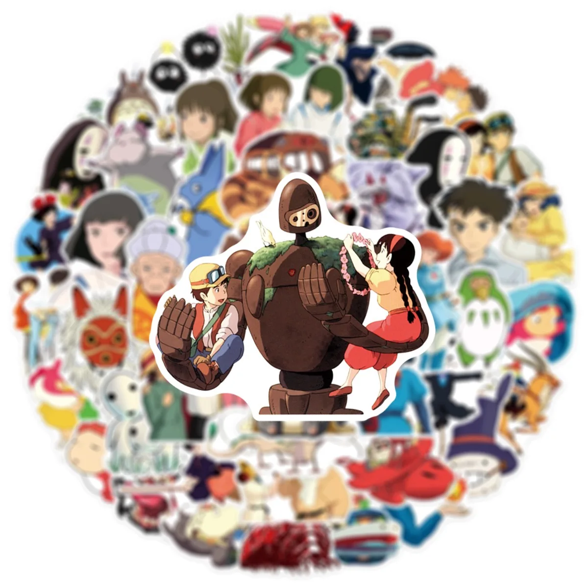 50 Stück Hayao Miyazaki Anime-Aufkleber Graffiti-Sticker für Laptop, Handy, Wasserflasche, Gepäck, Notizbuch, Wasserfeste Aufkleber – Detail 5