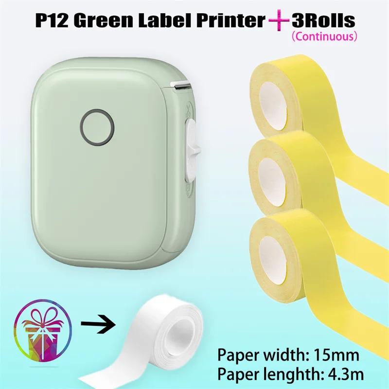 A Standard Set of Marklife P12 Thermal Label Printer Transfer  Self-Adhesive Sticker Labeling Devices Tool for Study-name Office