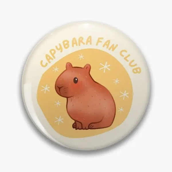 Cute Pastel Capybara Fan Club  Soft Button Pin Lapel Pin Badge Gift Metal Cartoon Jewelry Cute Hat Funny Women Fashion Decor