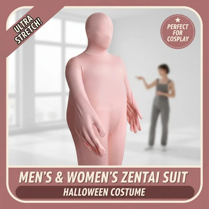 

☎TDA Unisex Spandex Open Face Zentai Suit Adult Stretchy Halloween Cosplay Jumpsuit Costume☎
