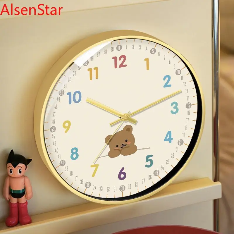 Simple Silent Clocks Living Room Bedroom Wall Hanging Clock Early Childhood Room Quartz Watch Home Decoration