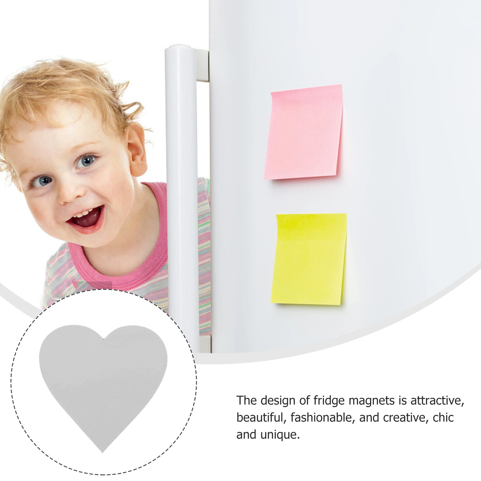 

30pcs Heart Shape Refrigerator Magnets Blank Sublimation Fridge Stickers Diy Kitchen Decor Heat Press Craft Ornament