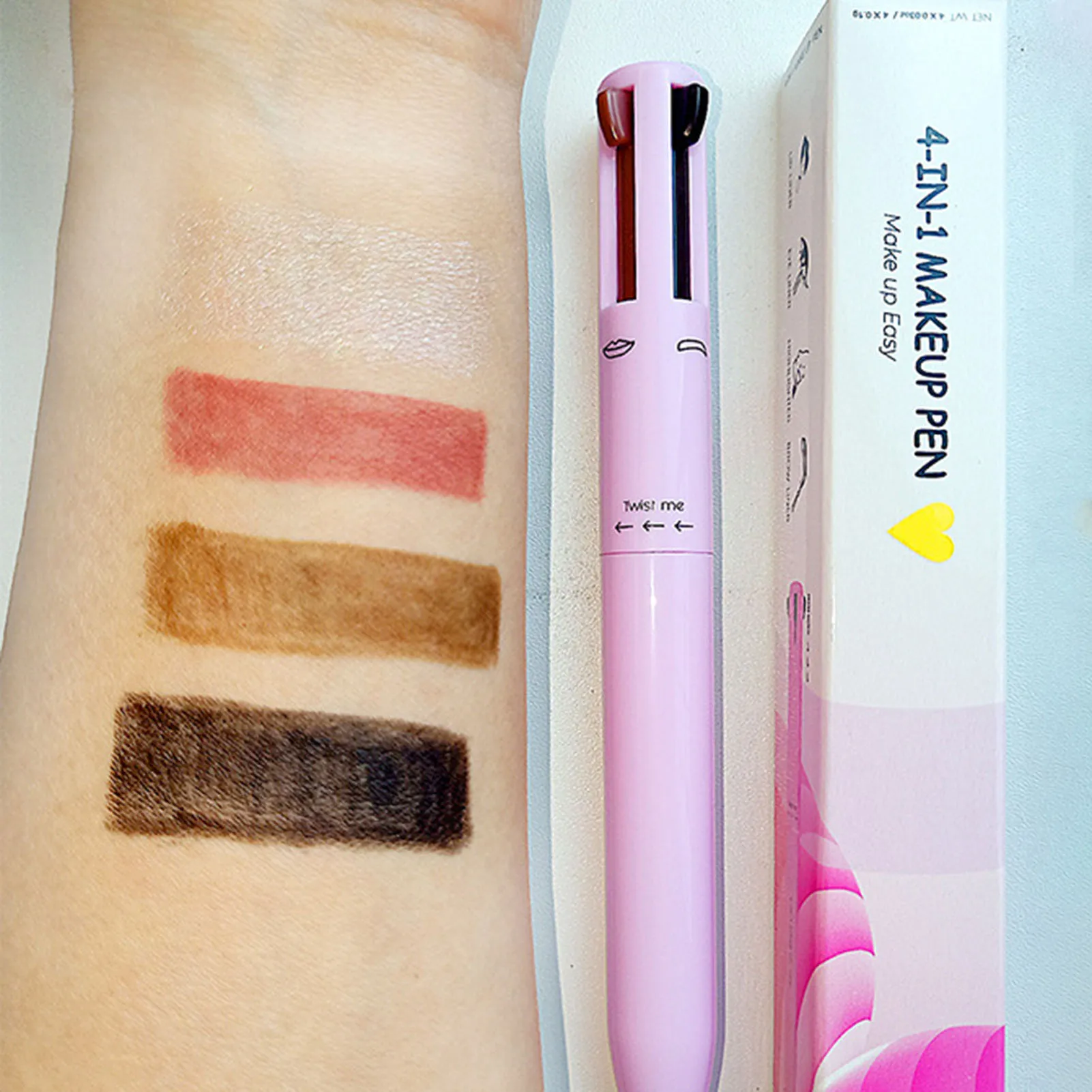 4-in-1-Make-up-Stift, Eyeliner, Lipliner, Textmarker, langlebiges Augen-Make-up, Beauty-Tool für Gesichtskosmetik-Zubehör